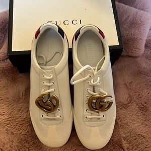 Gucci Bambi GG White Leather Low-top Sneakers